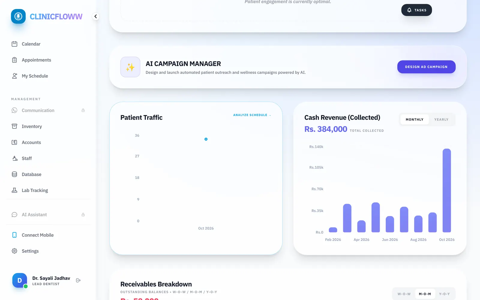 ClinicFloww Dashboard